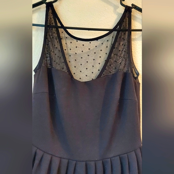 TRF Zara Collection Black Sheer Top Sleevess Fit Flare Dress, Size 5 - Picture 3 of 8